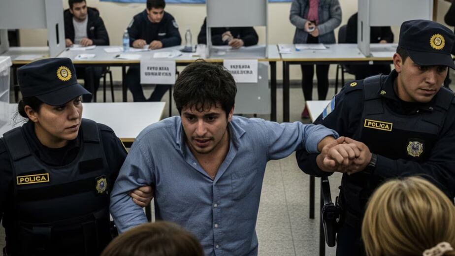 Un joven intentó huir para no ser presidente de mesa y la policía lo obligó a volver